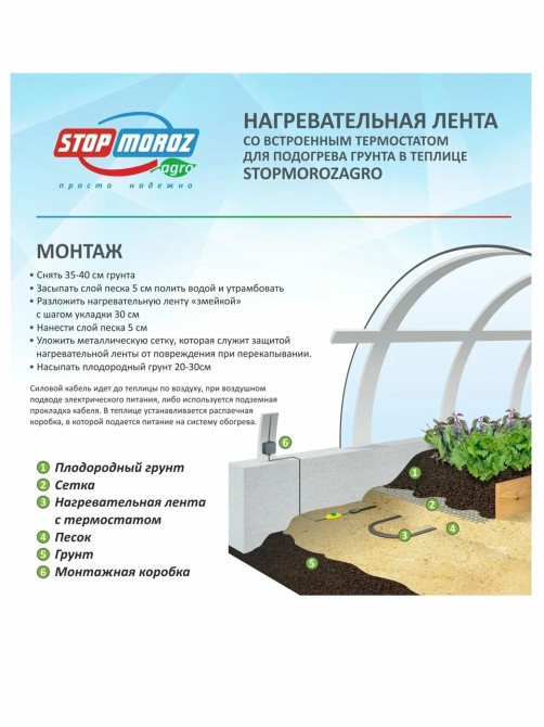 Нагревательная лента со встроенным термостатом StopMoroz Agro 9-300